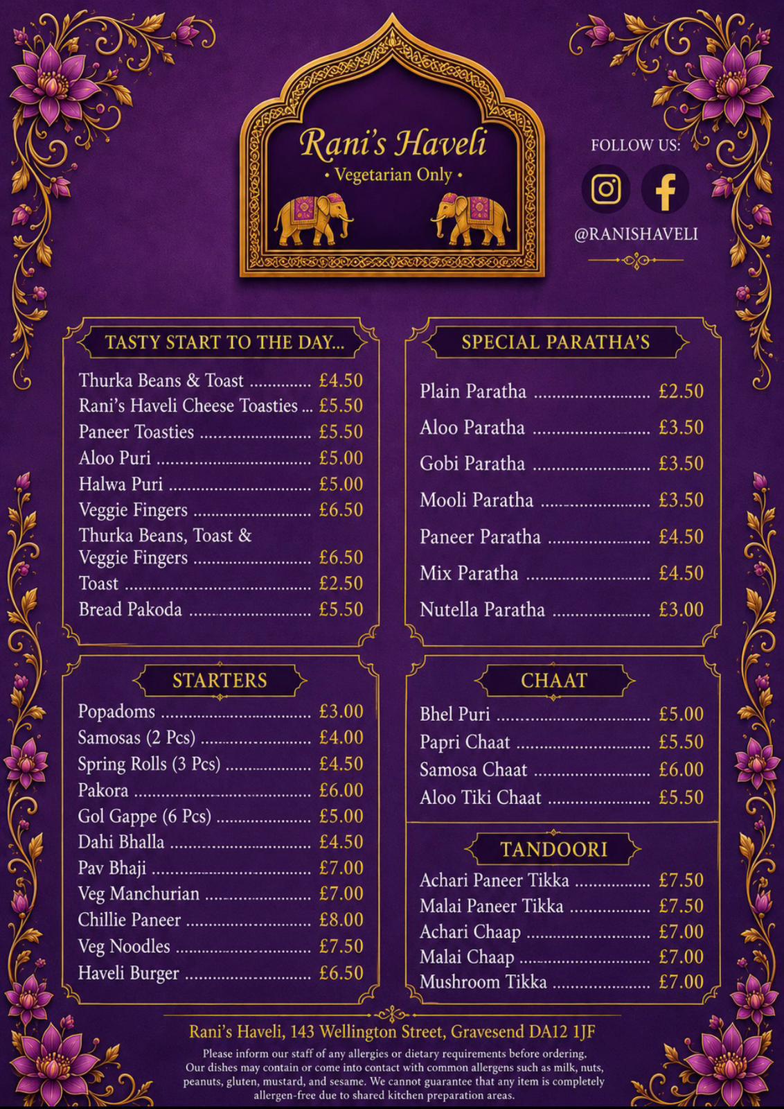 Menu page 1
