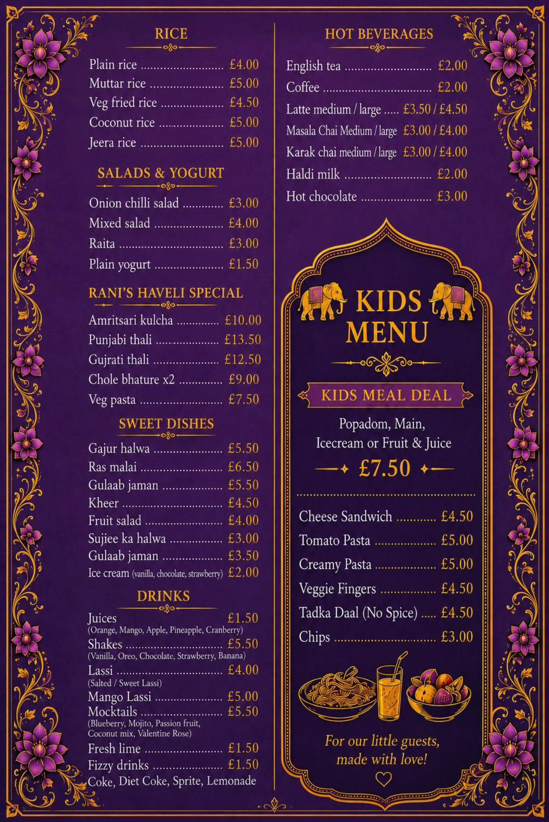 Menu page 2